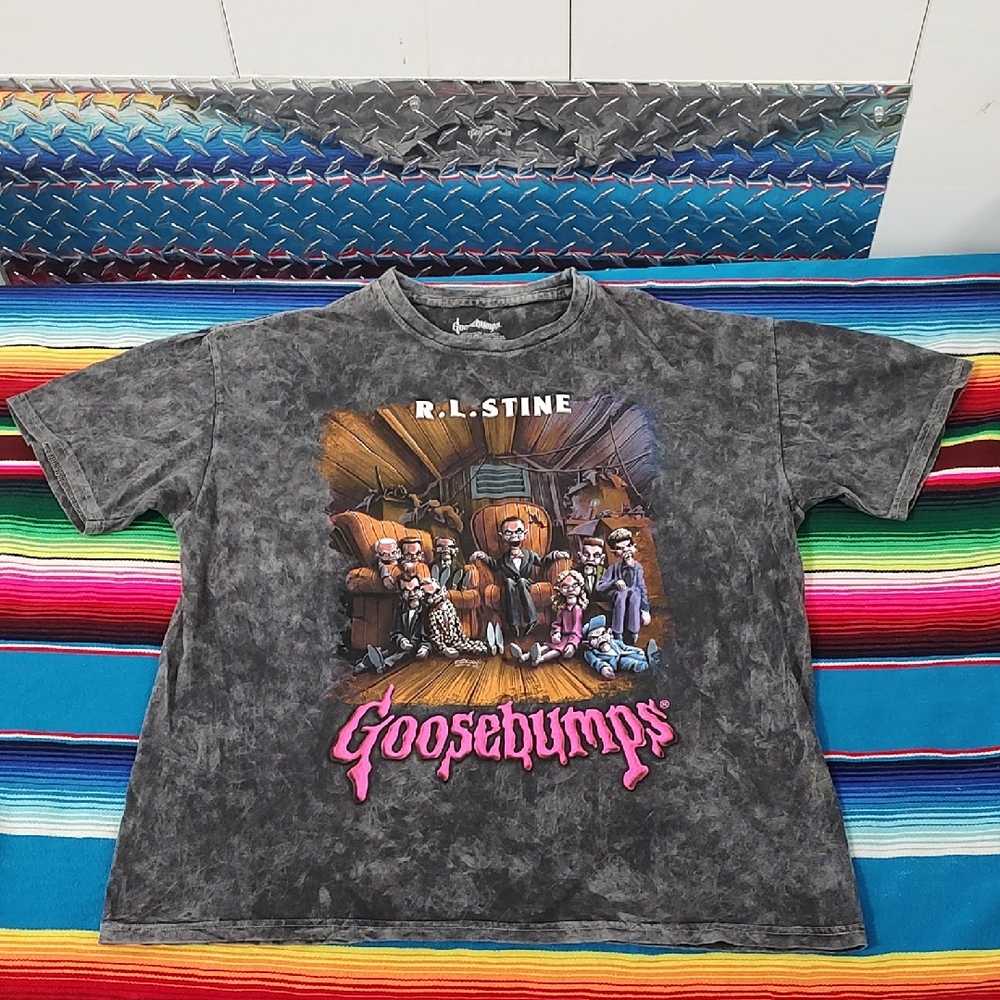RL Stine GOOSEBUMPS Night Of The Living Dummies Acid Wash T Shirt Men’s L